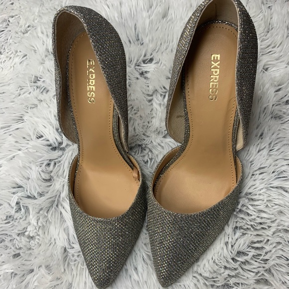 Two-piece Sparkly Pointed Toe Heels - Picture 2 of 5